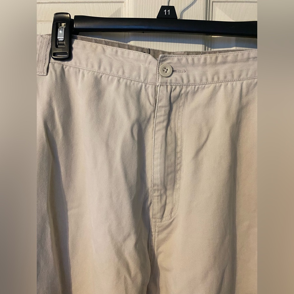 Men's Plugg Tan Cargo Pants size 38 x 34 100% cotton khakis with Velcro pockets - Picture 3 of 7